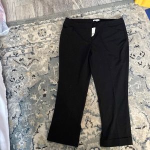 NY&C Cropped, cuffed black stretch dress pants, Size 14. New with tags.